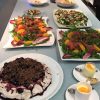 Edinburgh New Town Cookery School producing a range of dishes during cookery course Scotland