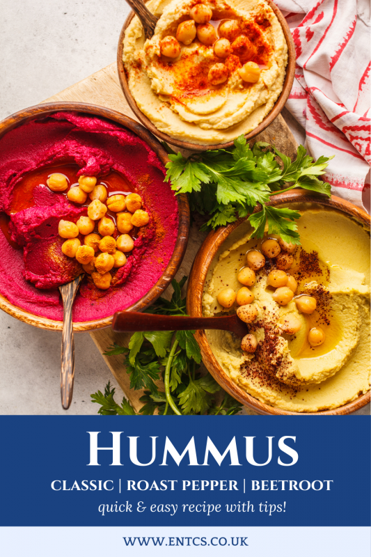 Pinnable Classic Hummus Recipe from the ENTCS