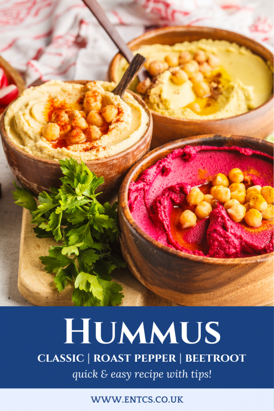 Pinnable Classic Hummus Recipe from the ENTCS