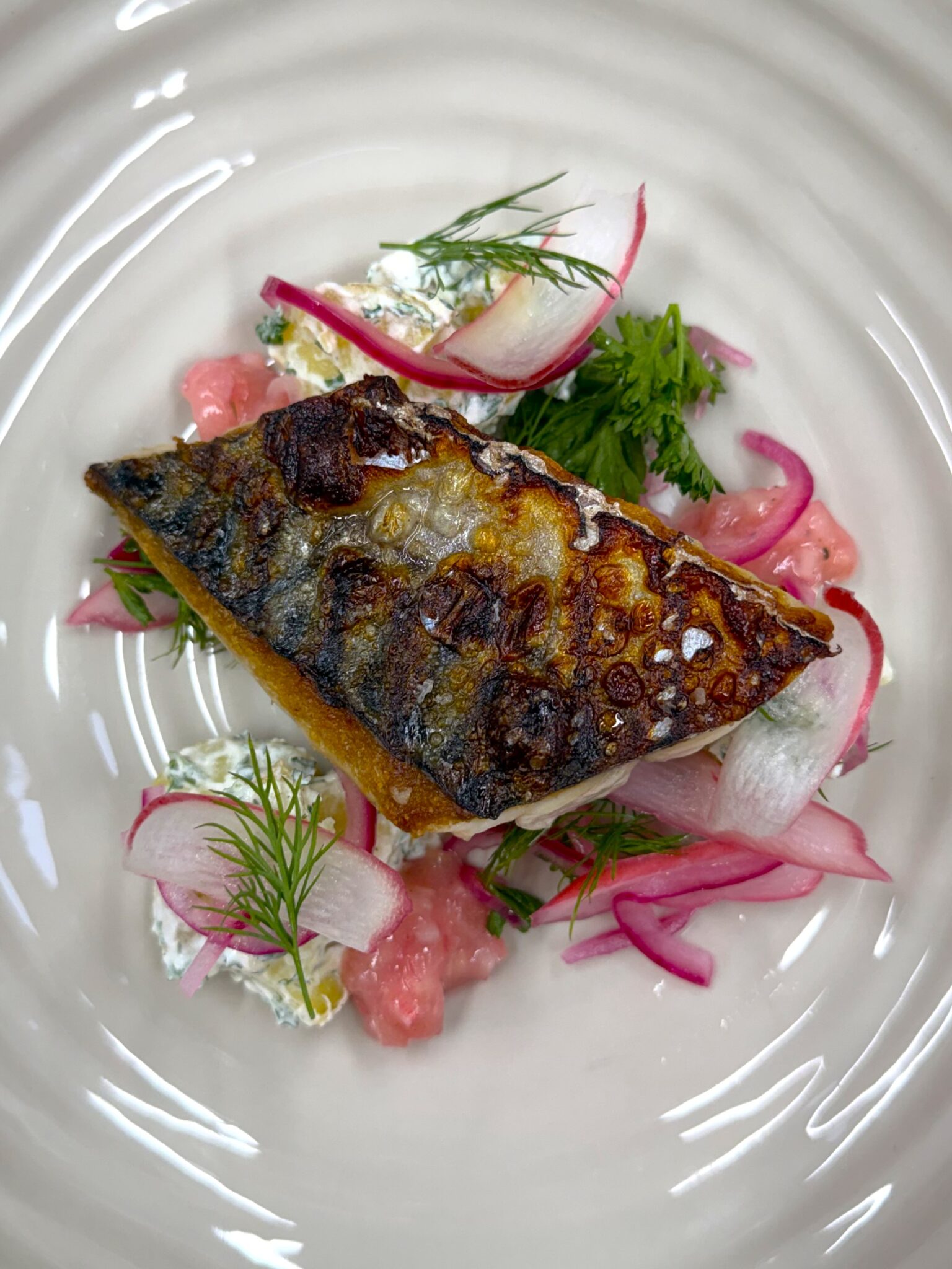 Grilled Mackerel with Rhubarb